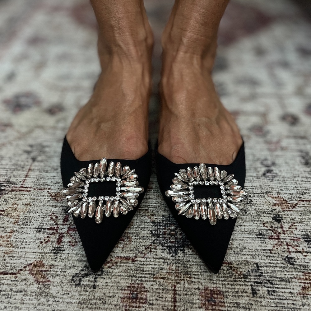 Zara shimmery slingback Flats